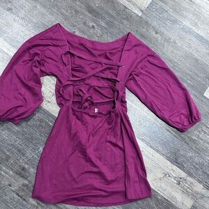 Aritzia Backless Dress in Deep Purple